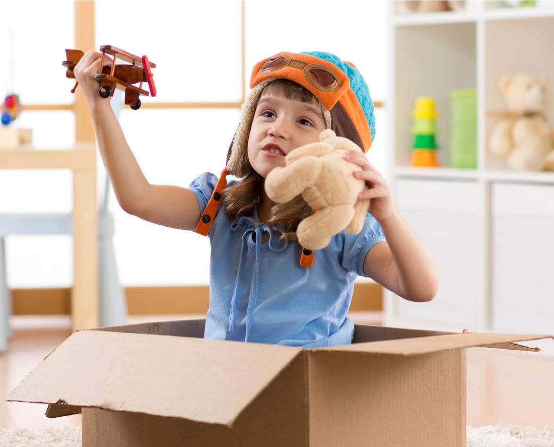 A kid playing with toys