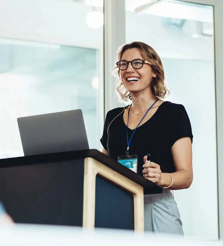A lady giving speech